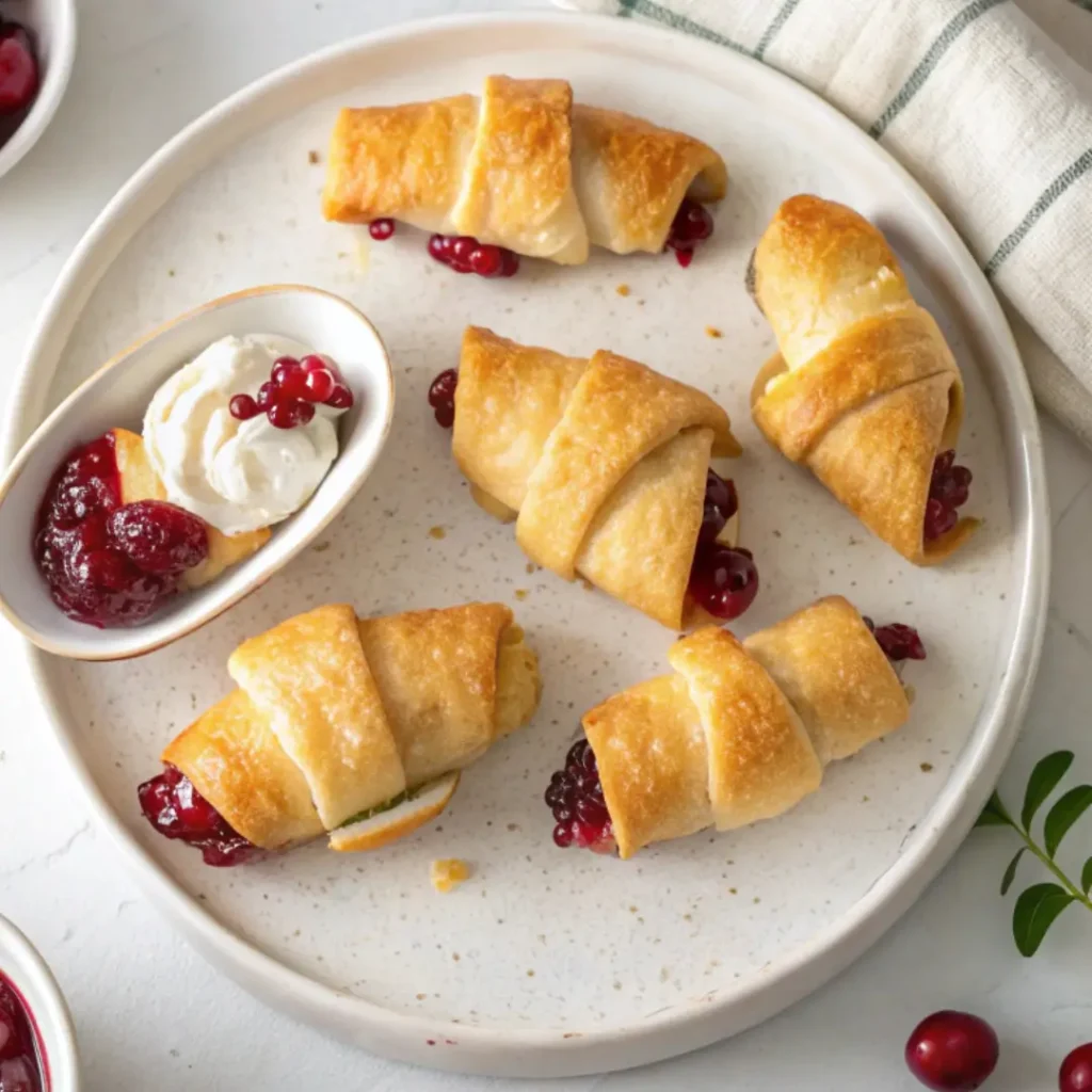 Cranberry Cream Cheese Crescent Bites featured