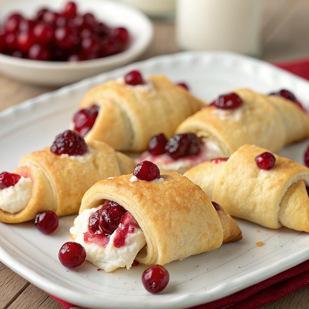 Cranberry Cream Cheese Crescent Bites
