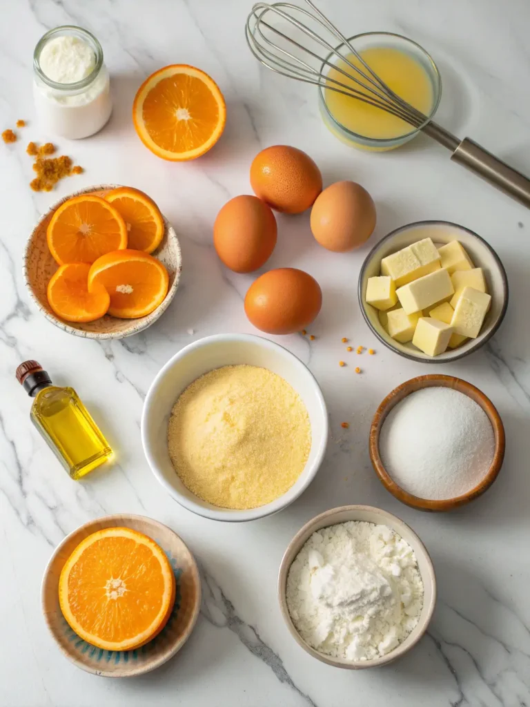 Easy Blender Orange Cake ingredients images