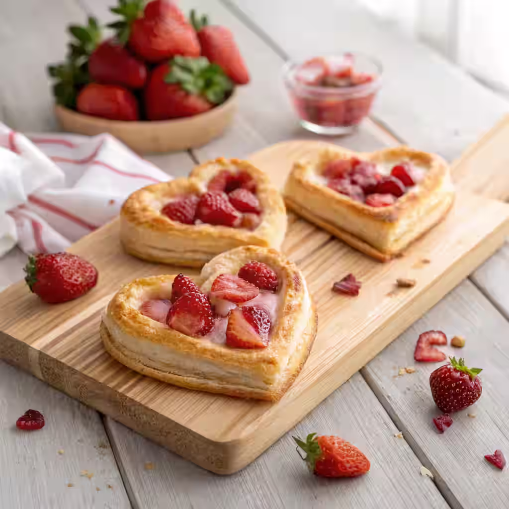 Strawberry Cream Cheese Heart Danishes