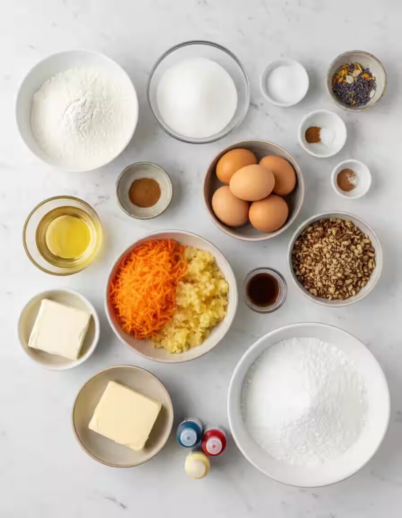 Painted Buttercream Spring Carrot Cake Ingredients