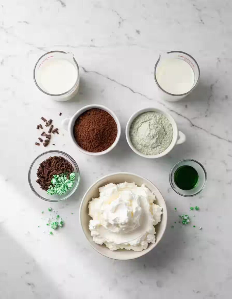 Shamrock Shake Pudding Cups Ingredients