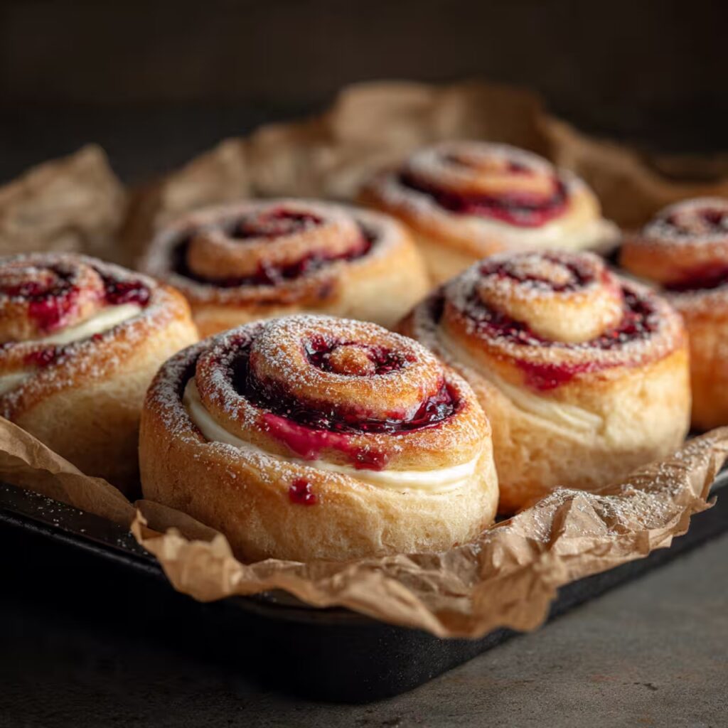 Raspberry Custard Buns