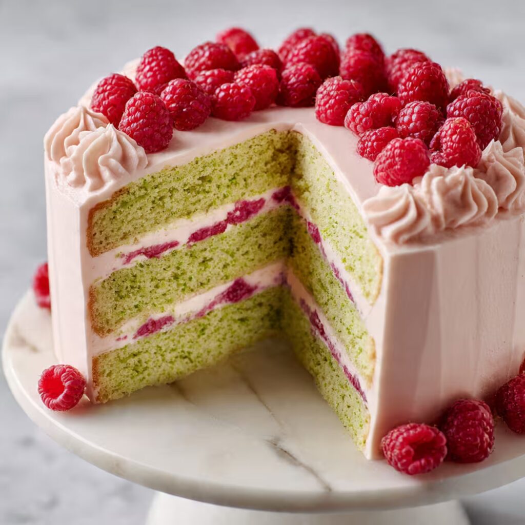 Raspberry Pistachio Cake