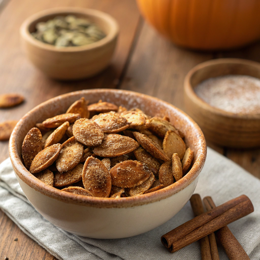 Roasted Pumpkin Seeds with Cinnamon