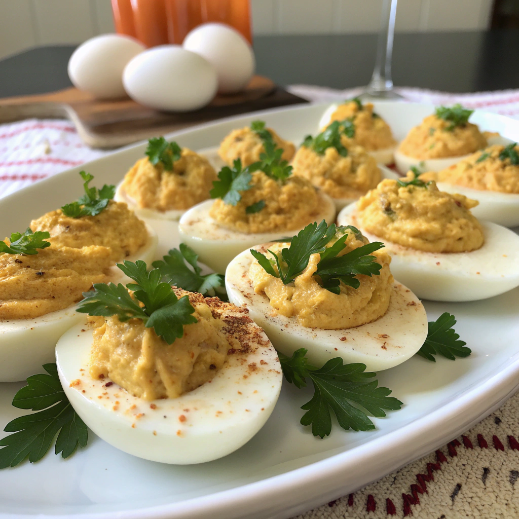 Thanksgiving Appetizer Deviled Eggs