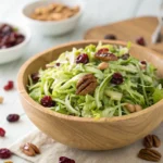 Easy Brussels Sprout Kale and Apple Salad with Sharp Cheddar Turkey Bacon