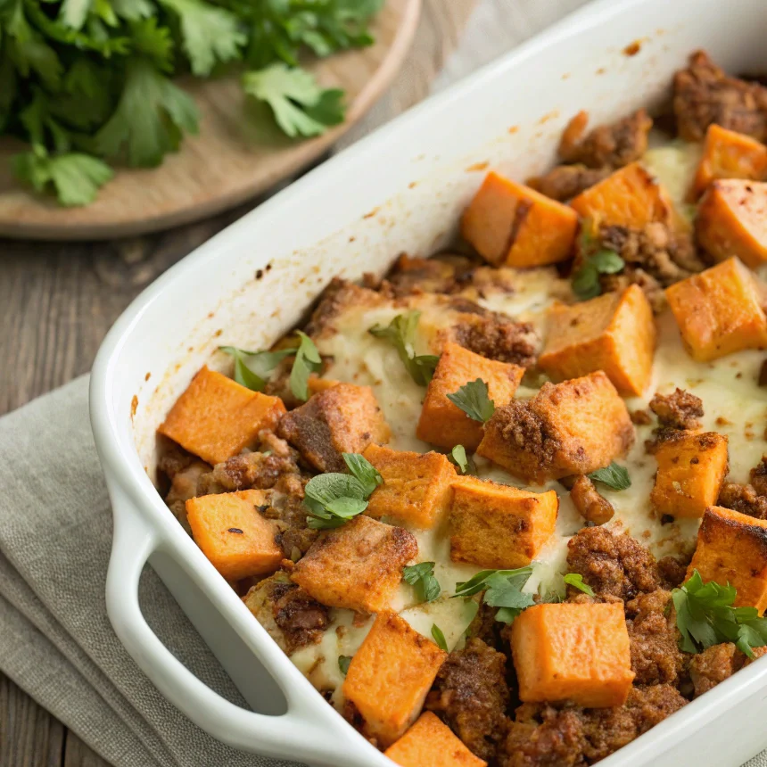 Ground Turkey Sweet Potato Bake