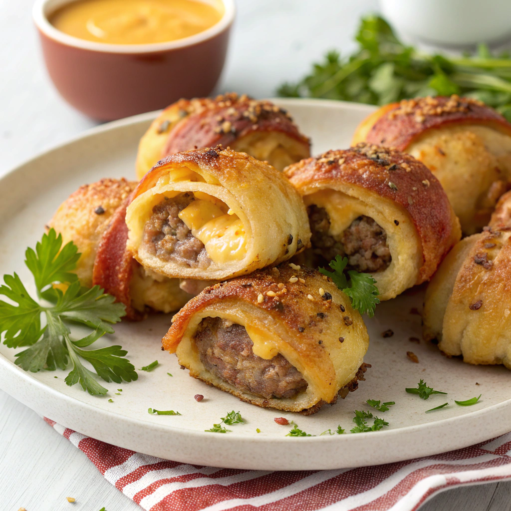 Garlic Parmesan Cheeseburger Bombs